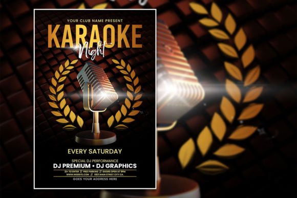 Black Gold Karaoke Night: Design a Showstopping Event Flyer