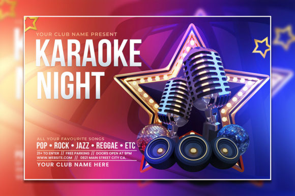 Modern Karaoke Night Poster Template: A Fully Editable Design