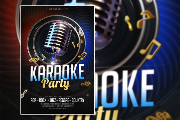 Modern Karaoke Party Poster Template: Your Instant Event Promoter