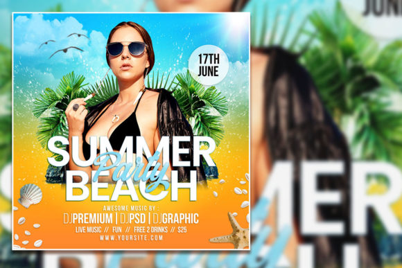 Summer Beach Party: The Editable Social Media Post Template