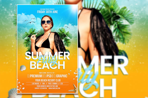 Summer Vibes: Your Editable PSD Party Flyer Template